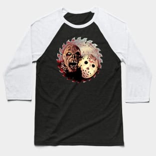 Jason Voorhees Unmasked with Saw Baseball T-Shirt